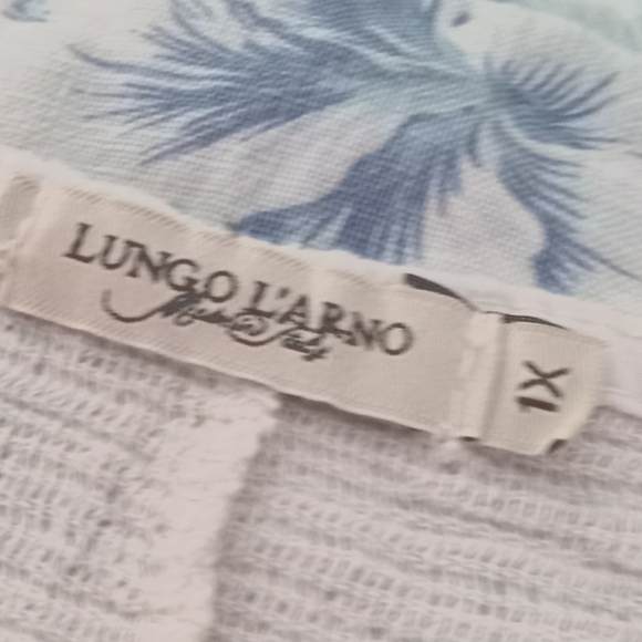 linen pop over top LUNGO  L'ARNO Cap Sleeve Floral - Picture 5 of 7
